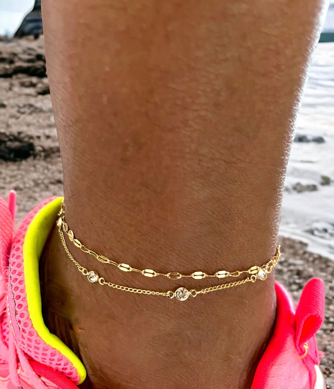 Cubic Zirconia 18K Gold - Plated Anklet - Reed House of Jewels