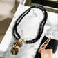 Jet Black and Gold Tone Necklace - Reed House of Jewels