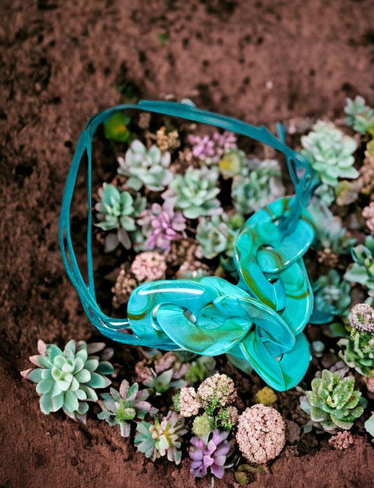 Faux Turquoise and Smoke Necklace - Reed House of Jewels