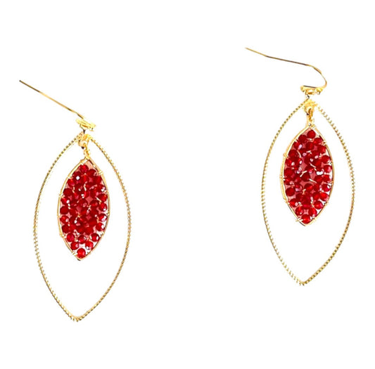 Red Crystal Marquis Earrings - Reed House of Jewels