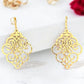 Gold Tone Filigree Pattern Earrings - Reed House of Jewels