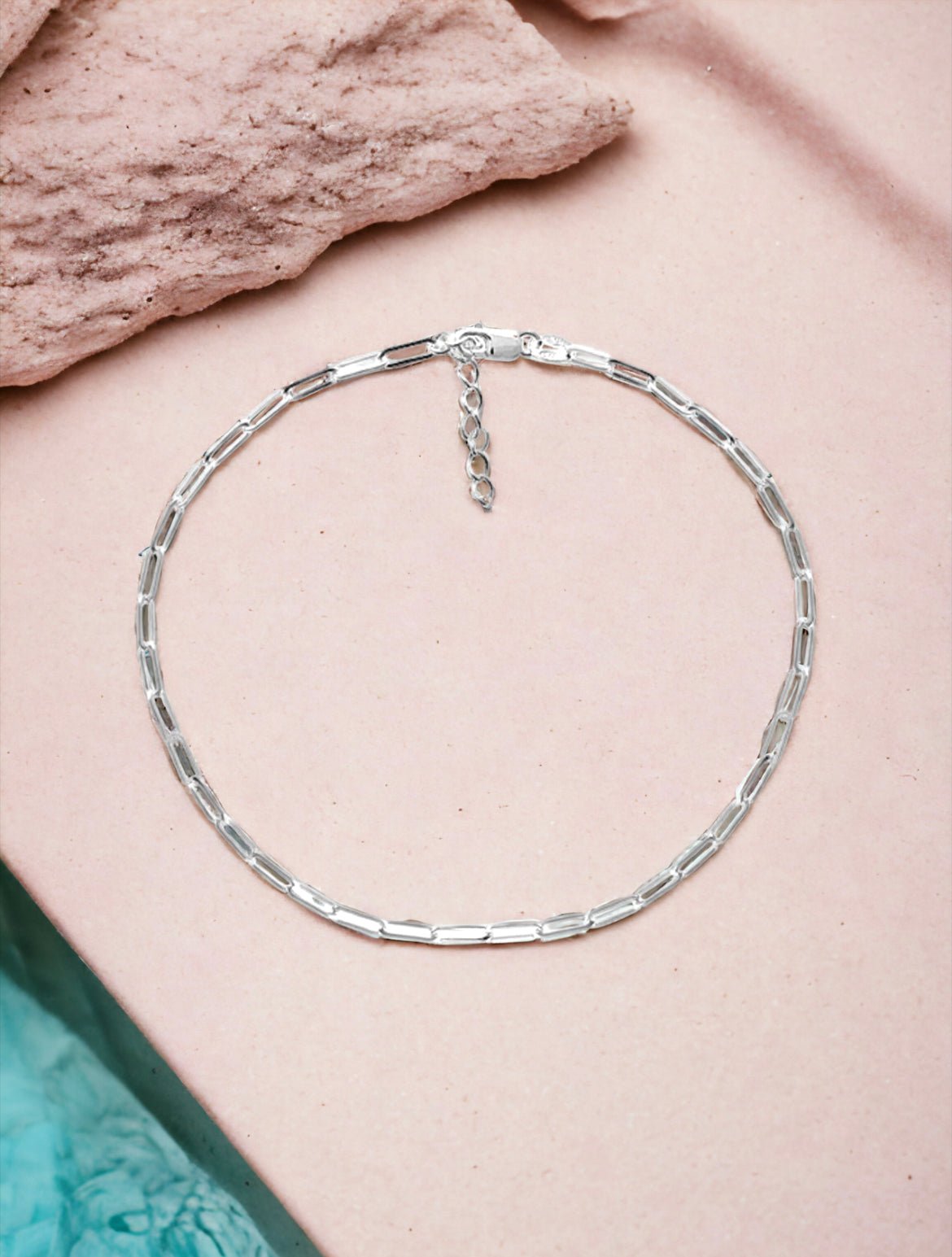 Sterling Silver 9 Inch Paperclip Anklet - Reed House of Jewels