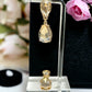 Gold Tone and Light Topaz Crystal Double Teardrop Post Earrings - Reed House of Jewels