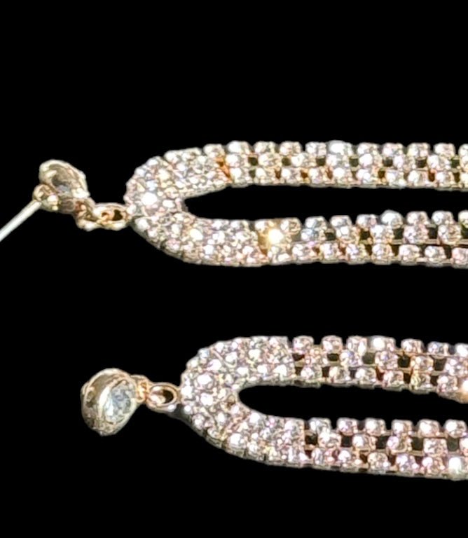 Gold Tone with Crystal Stone Fringe Drops Post Earrings - Reed House of Jewels