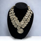 Champagne Silver Disc Link Statement Necklace - Reed House of Jewels