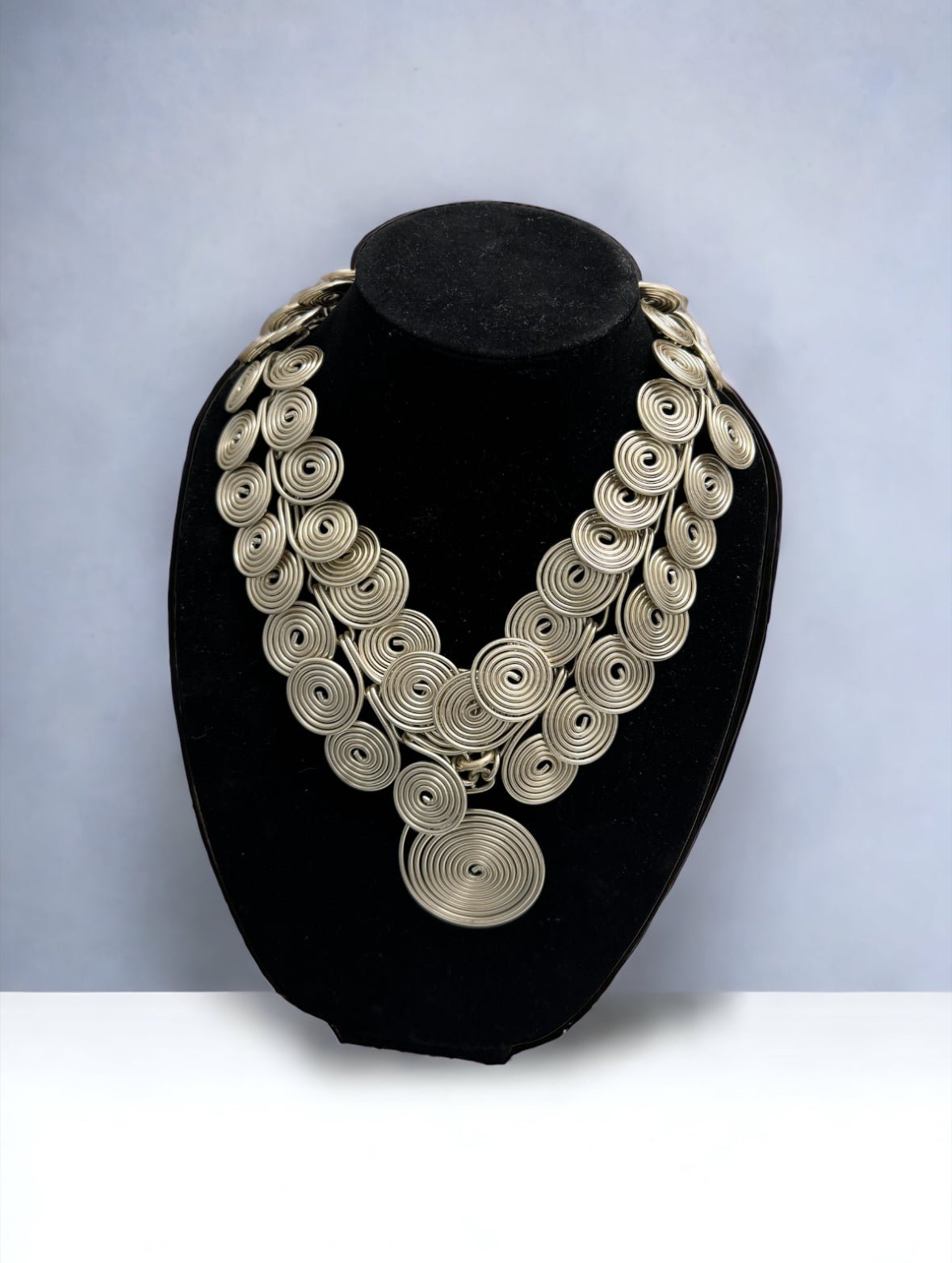 Champagne Silver Disc Link Statement Necklace - Reed House of Jewels