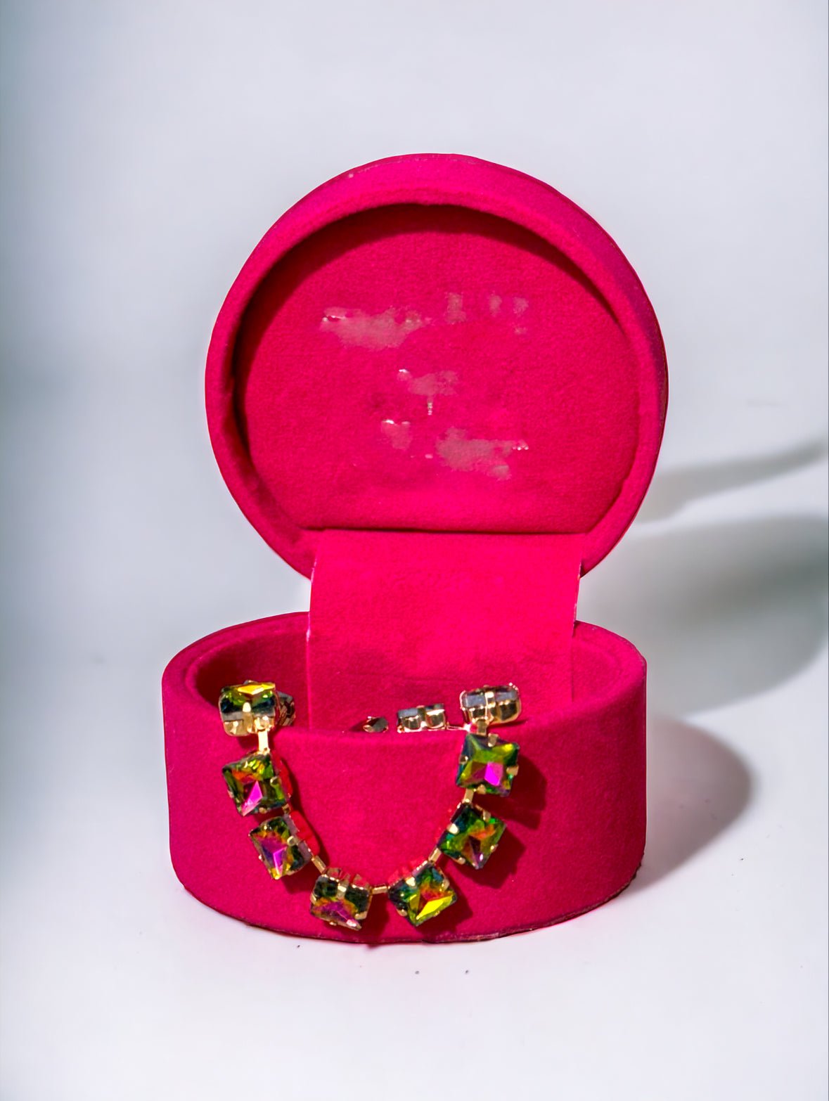 Multi - Colored Stone Gold Tone Collar Necklace - Reed House of Jewels