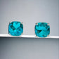 Large Aqua Crystal Square Stud Earrings - Reed House of Jewels