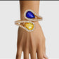 Blue and Gold Large Teardrop Crystal Bracelet - Reed House of Jewels