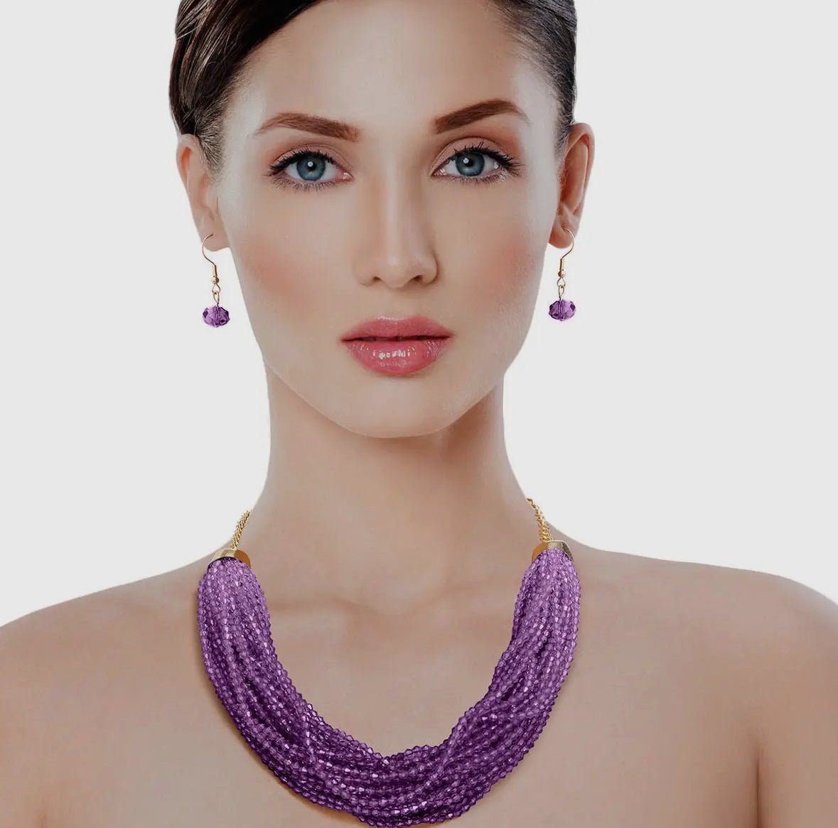Multi - Strand Purple Bead Necklace - Reed House of Jewels