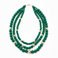 Chunky Triple Stand Green Beaded Necklace