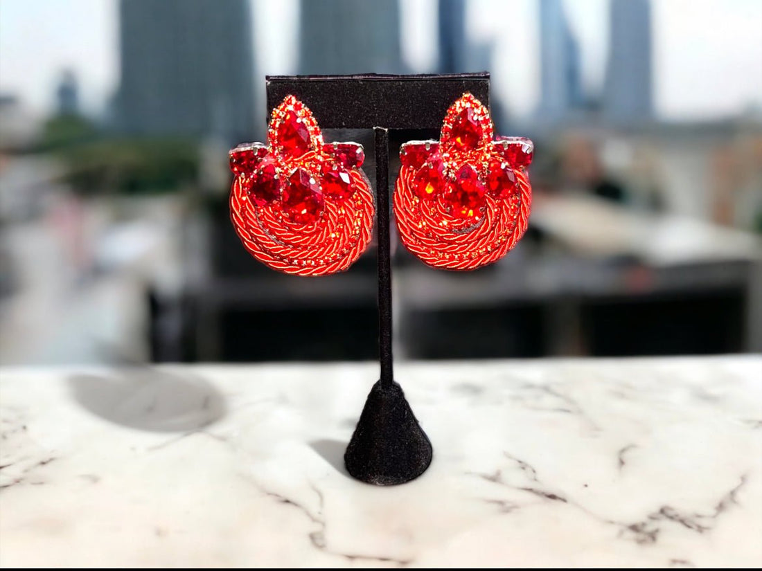 Glam Stud Earring - Red - Reed House of Jewels