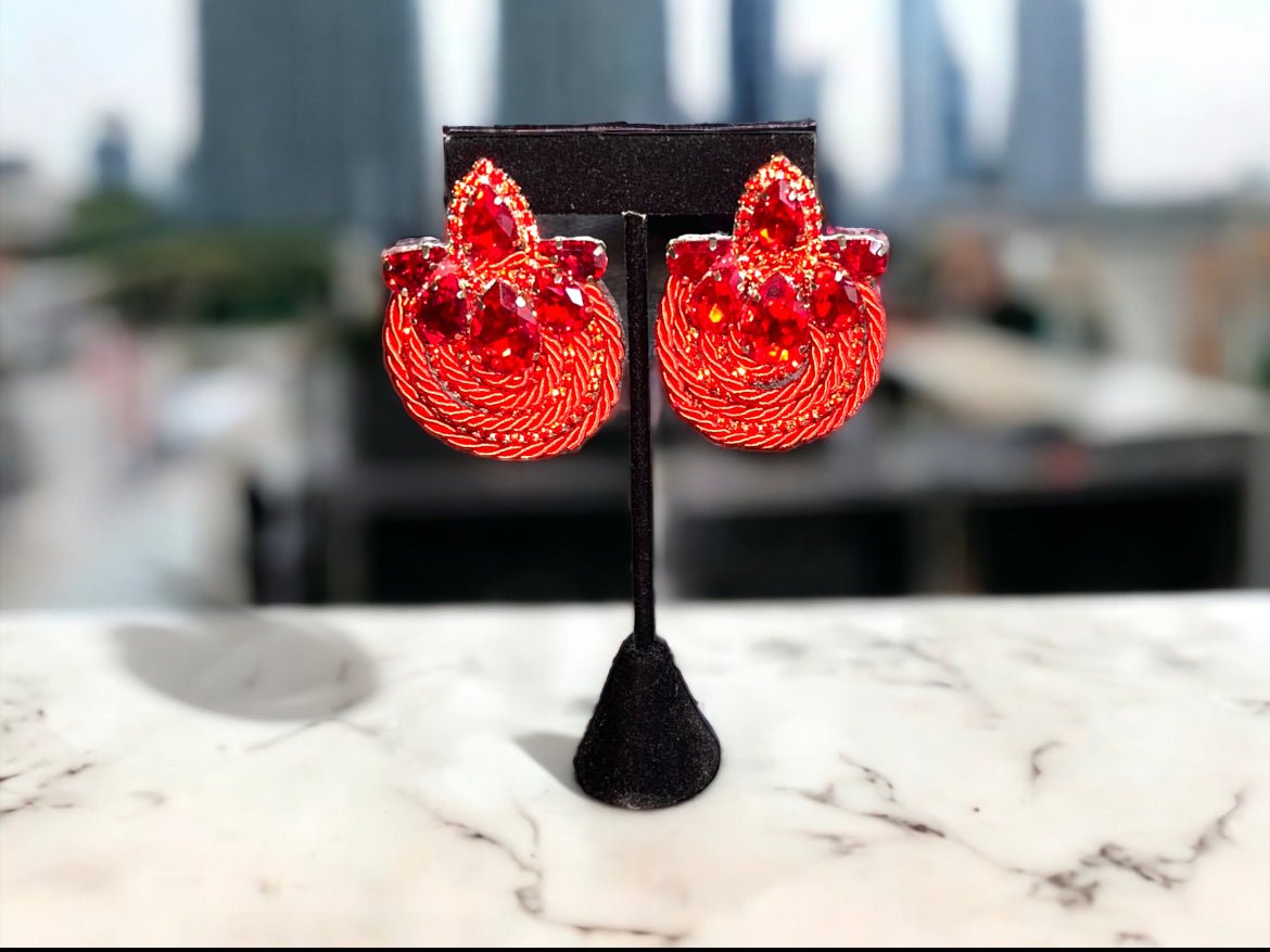 Glam Stud Earring - Red - Reed House of Jewels