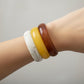 3 pc Chunky Bangle Bracelets Marble Natural/Yellow/Brown - Reed House of Jewels