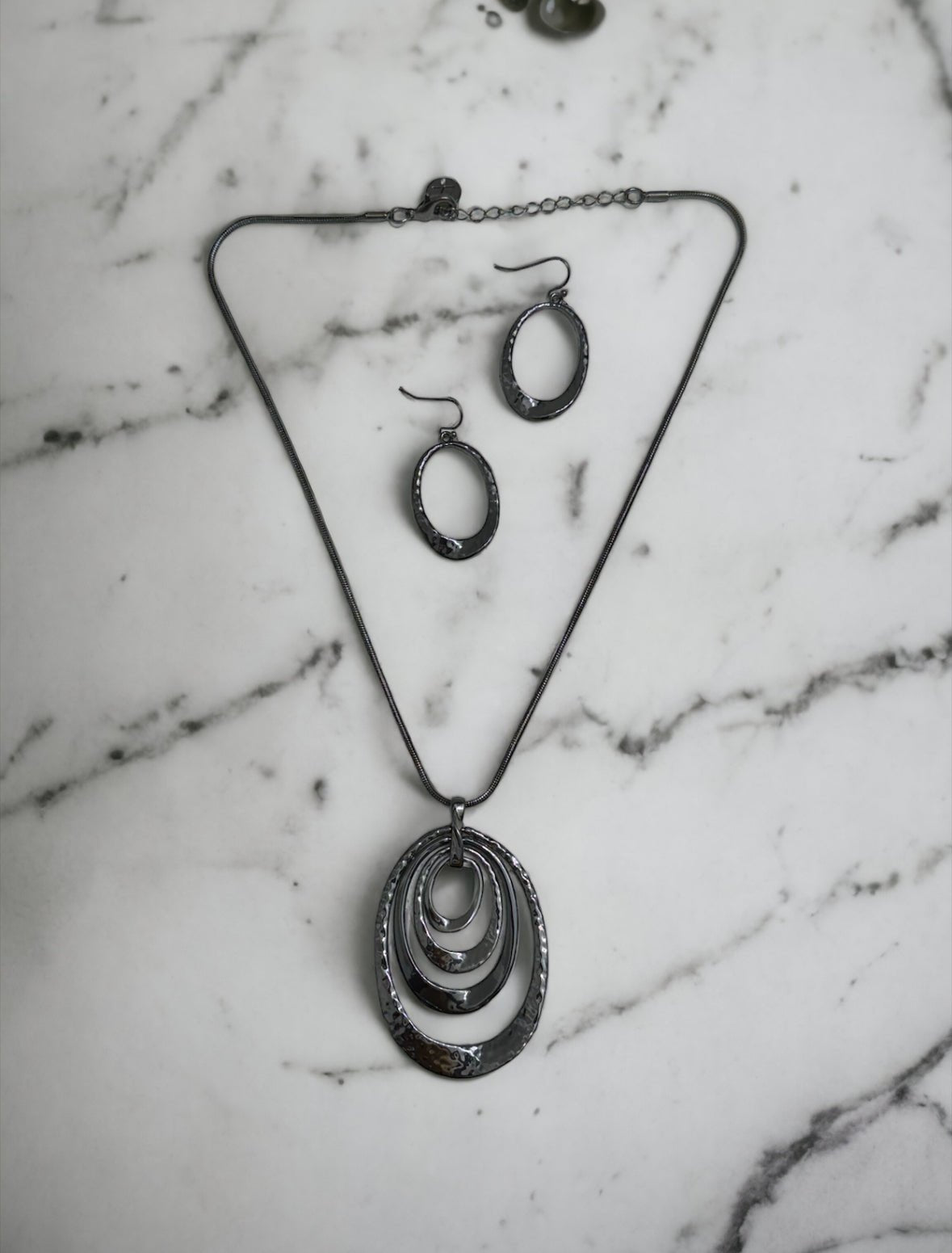 Grey Hematite Pendant Necklace And Drop Earring 2 - pc. Jewelry Set - Reed House of Jewels