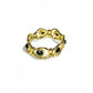 Gold Tone Open Disc with Jet Stone Accents Bracelet - Reed House of Jewels