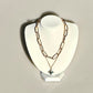 Two Layer Chunky Gold Tone Necklace with Square Stone - Reed House of Jewels