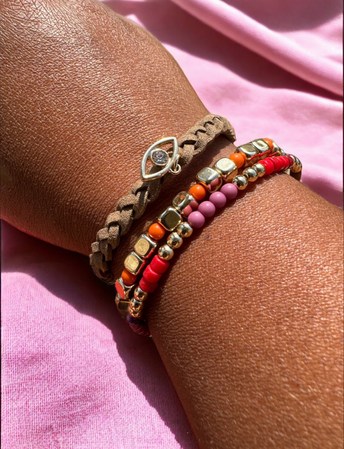 Gold Tone 3 - pc. 7.5 Inch Evil Eye Bracelet Set - Reed House of Jewels