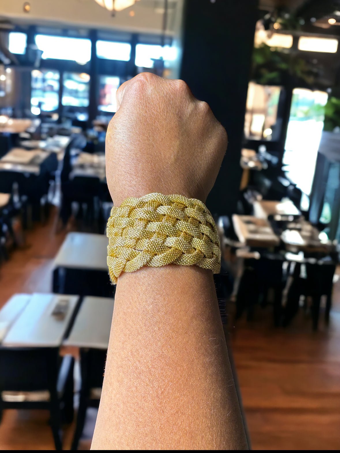 Gold Tone Braided Mesh Detail Bracelet - Reed House of Jewels
