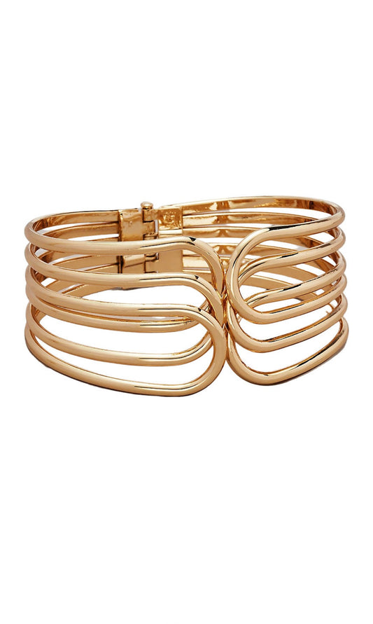 Gold Tone Multi Hinge Bangle Bracelet - Reed House of Jewels