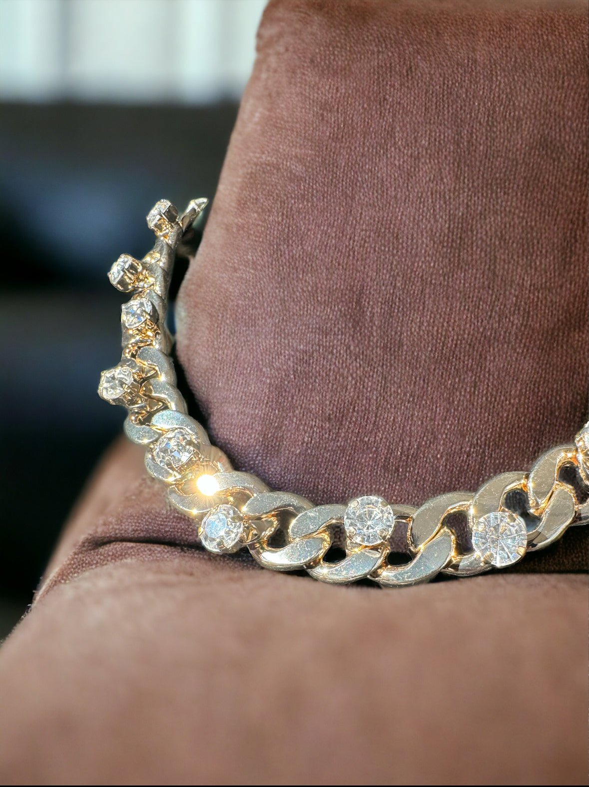 Cuban Link Chain and Large Crystal Necklace - Reed House of Jewels