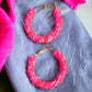Hot Pink Beaded Hoops - Reed House of Jewels