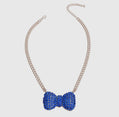 Chunky Blue Bow Necklace - Reed House of Jewels