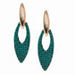 Teal Crystal and Gold Drop Earrings - Reed House of Jewels