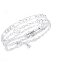 3 - Pc. Set Silver Mariner & Chain Link Bracelets Stack - Reed House of Jewels