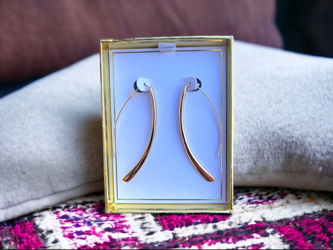 Gold Tone Thread Earrings - Reed House of Jewels