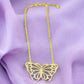 Gold Tone and Crystal Butterfly Necklace - Reed House of Jewels