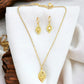 Pave Light Taupe Pendant Necklace and Drop Earring 2 - pc. Jewelry Set - Reed House of Jewels