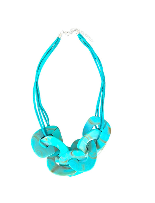 Faux Turquoise and Smoke Necklace - Reed House of Jewels