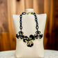 Black Resin and Gold Tone Necklace - Reed House of Jewels