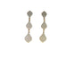Gold Tone Grey Crystal Triple Drop Earrings - Reed House of Jewels