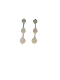 Gold Tone Grey Crystal Triple Drop Earrings - Reed House of Jewels