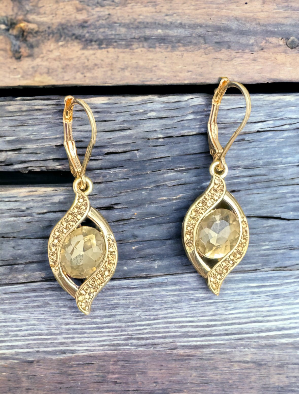 Pave Light Taupe Pendant Necklace and Drop Earring 2 - pc. Jewelry Set - Reed House of Jewels