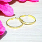 Rhinestone Medium Hoop Earrings - Gold - Reed House of Jewels