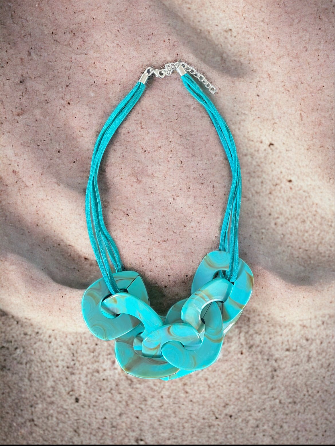 Faux Turquoise and Smoke Necklace - Reed House of Jewels