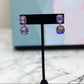Purple Round Crystal Drop Earrings - Reed House of Jewels