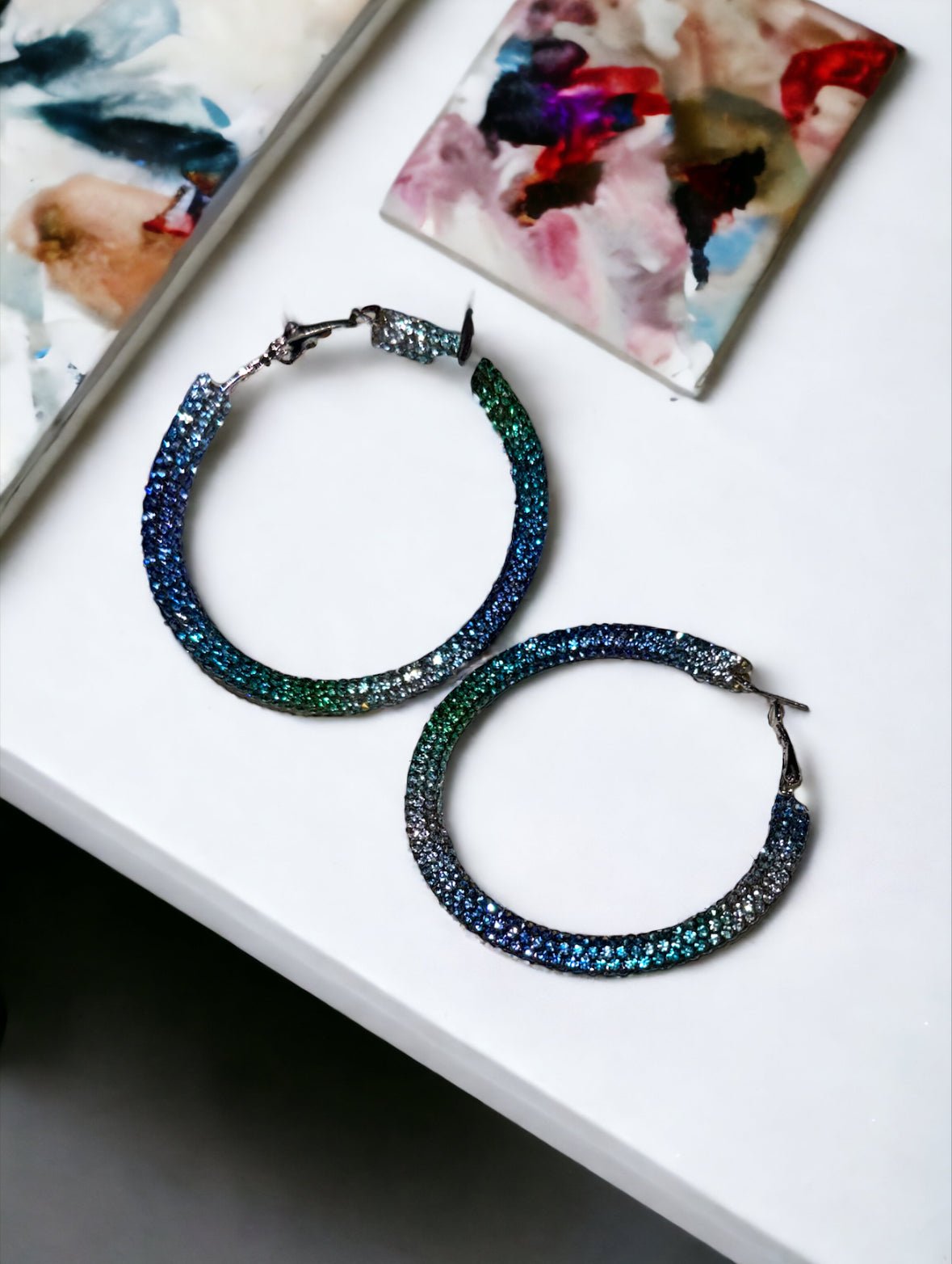 Multicolor Sequin Hoop Earrings - Reed House of Jewels