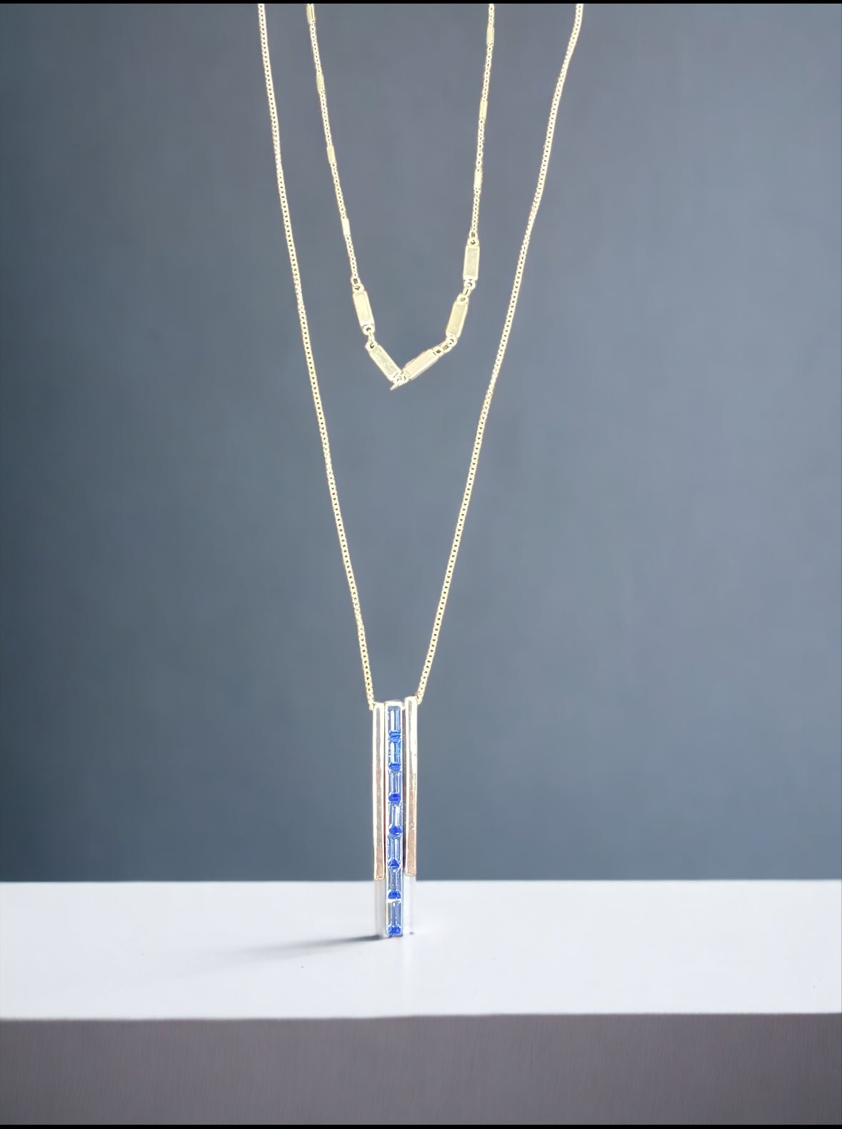 Silver and Sapphire Layer Necklace - Reed House of Jewels