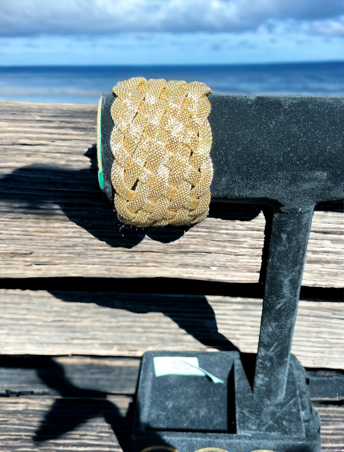 Gold Tone Braided Mesh Detail Bracelet - Reed House of Jewels