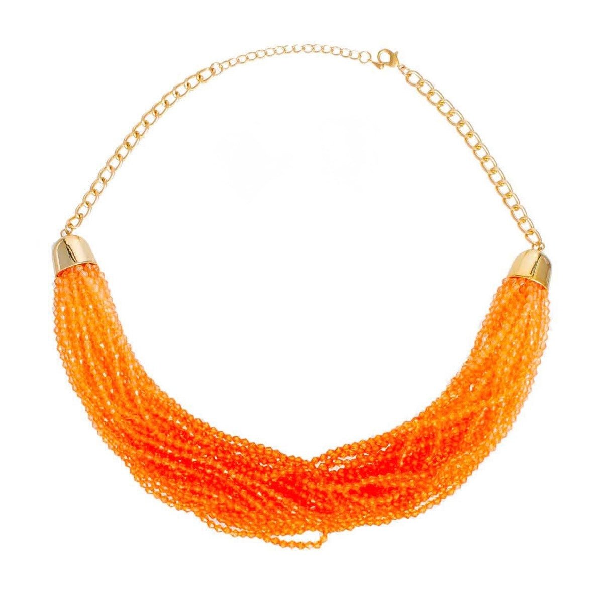 Vibrant Orange Beaded 34 Stand Necklace - Reed House of Jewels