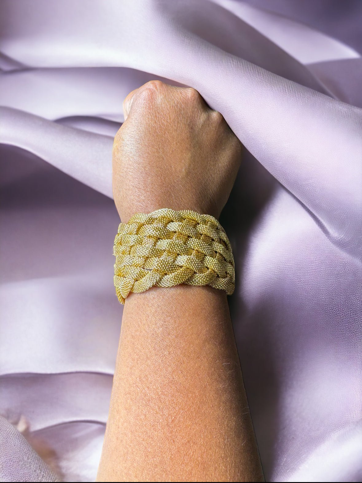 Gold Tone Braided Mesh Detail Bracelet - Reed House of Jewels