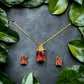 Cubic Zirconia 14K Gold Over Brass Rectangular 2 - pc Jewelry Set - Reed House of Jewels