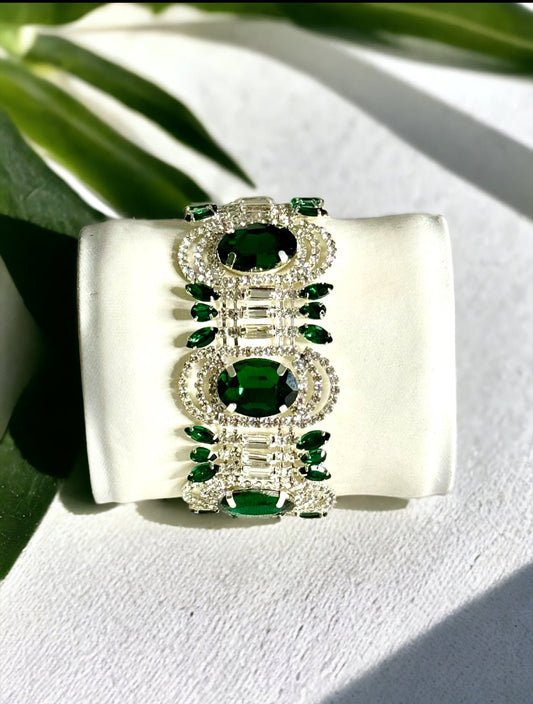 Emerald Crystal Art Deco Bracelet - Reed House of Jewels