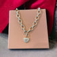 Chunky Gold Tone and Cubic Zirconia Heart Necklace - Reed House of Jewels