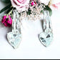Silver Tone Crystal Heart Huggie Earrings - Reed House of Jewels