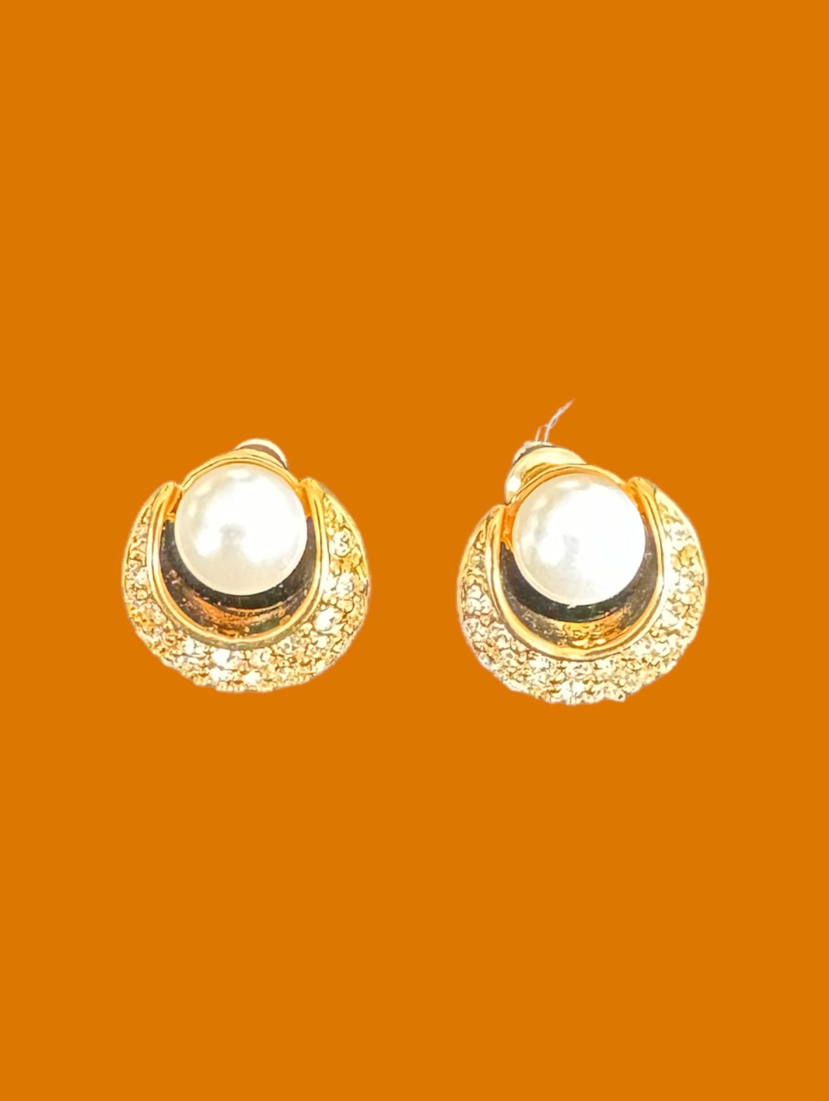 Gold, Pearl, and CZ Vintage Style Stud Earrings - Reed House of Jewels